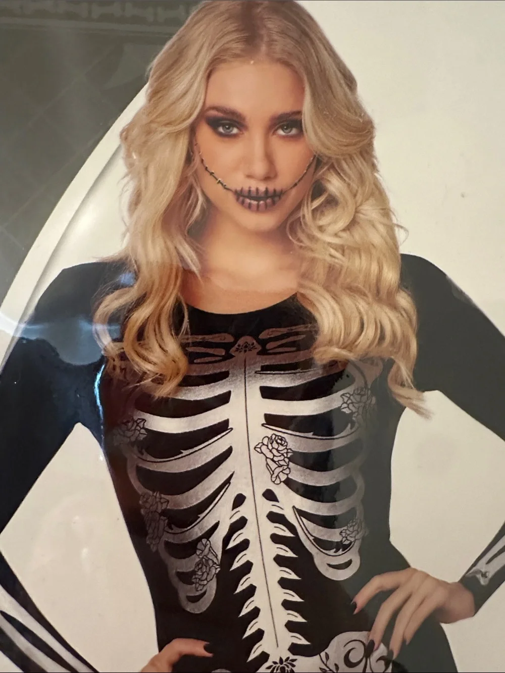 Spirit Bonafide Beauty Black and White Skeleton Jumpsuit - Adult